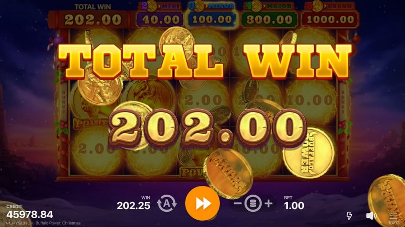 Buffalo Power Christmas slot screen 8