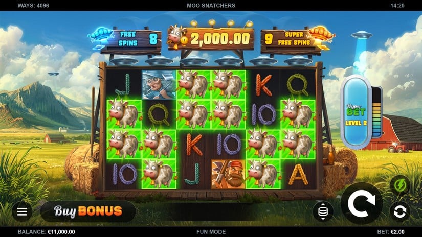 Moo Snatchers slot screen 1