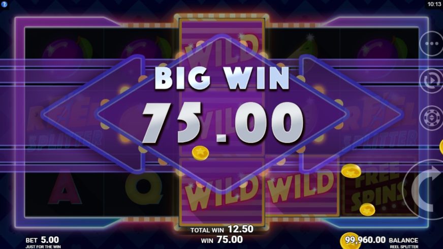 Reel Splitter slot screen 3