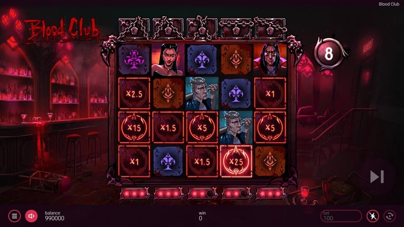 Blood Club slot screen 4