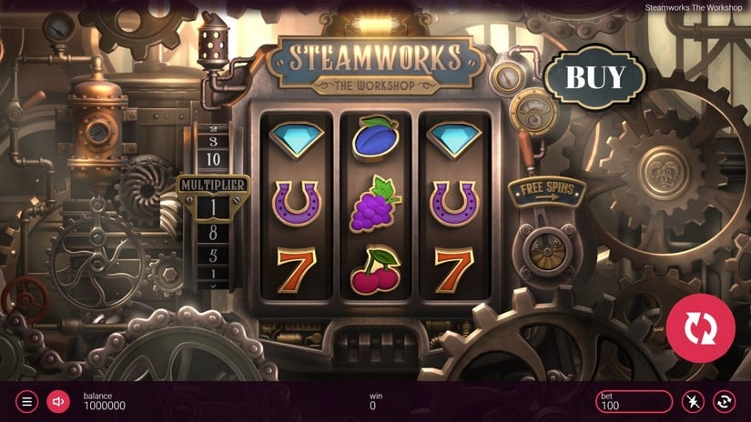 Steamworks slot screen 1