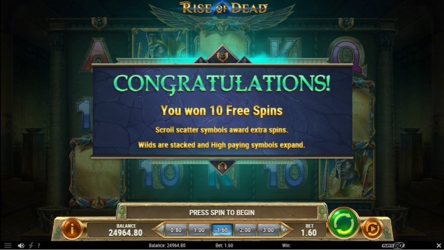 Rise of Dead slot screen 3