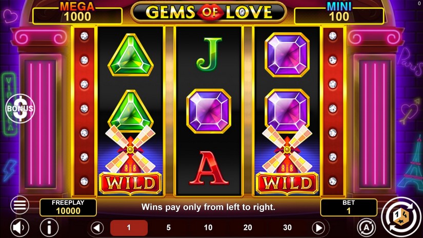 Gems Of Love Hold And Win slot screen 1