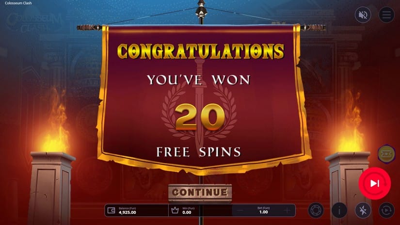 Colosseum Clash slot screen 3