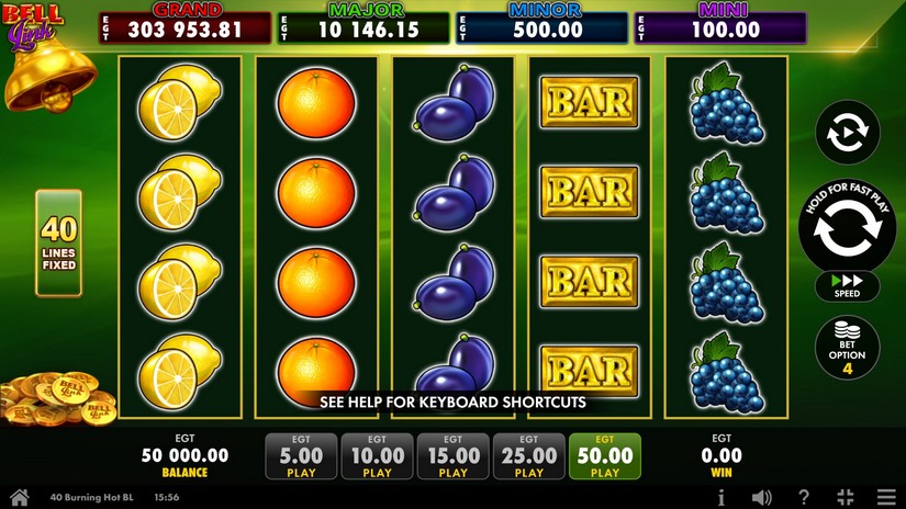 40 Burning Hot Bell Link slot screen 1