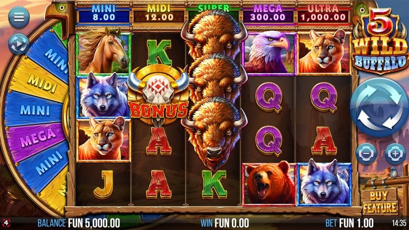 5 Wild Buffalo slot screen 1