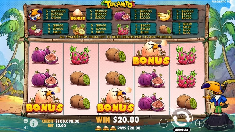 Tucanito slot screen 4