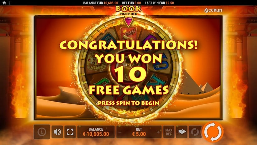 Book HOTFIRE slot screen 3