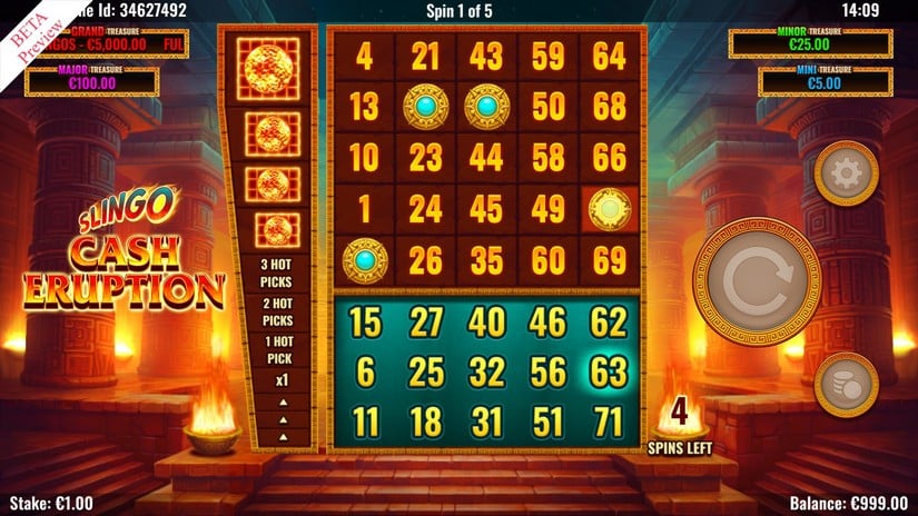 Slingo Cash Eruption slot screen 2