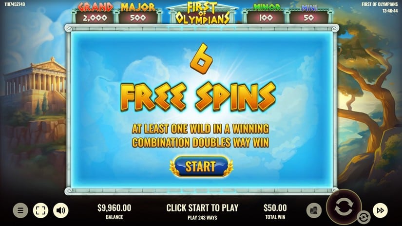 First of Olympians slot screen 3