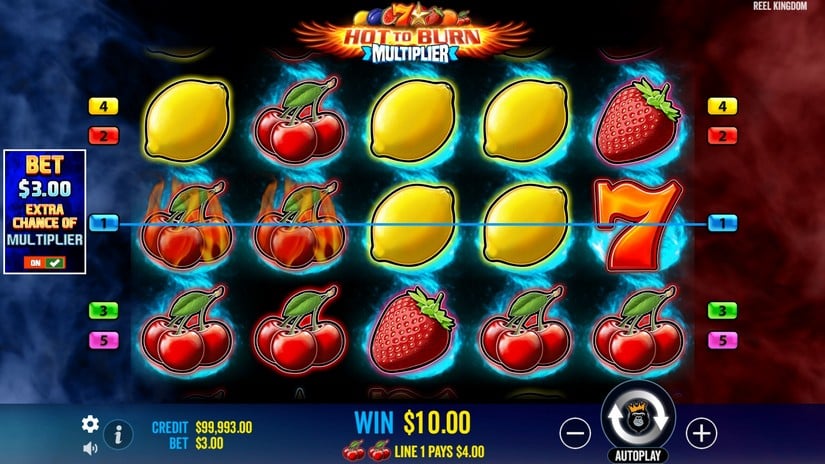 Hot to Burn Multiplier slot screen 2
