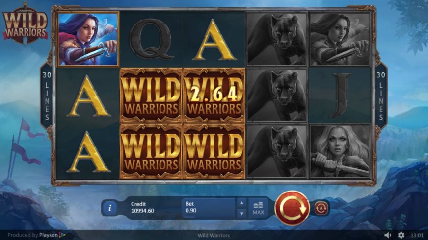 Wild Warriors slot screen 3
