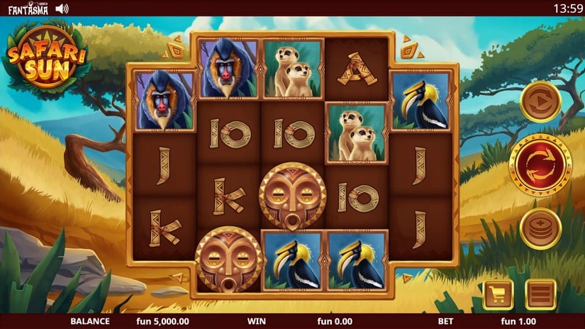 Safari Sun slot screen 1
