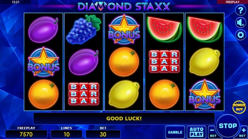 Diamond Staxx slot screen 2