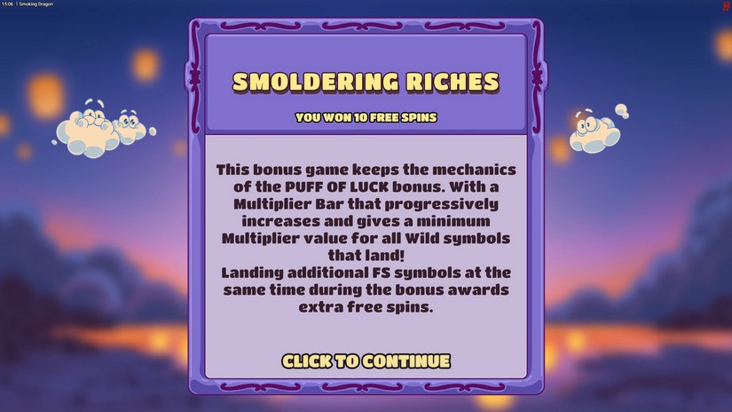 Smoking Dragon slot screen 3