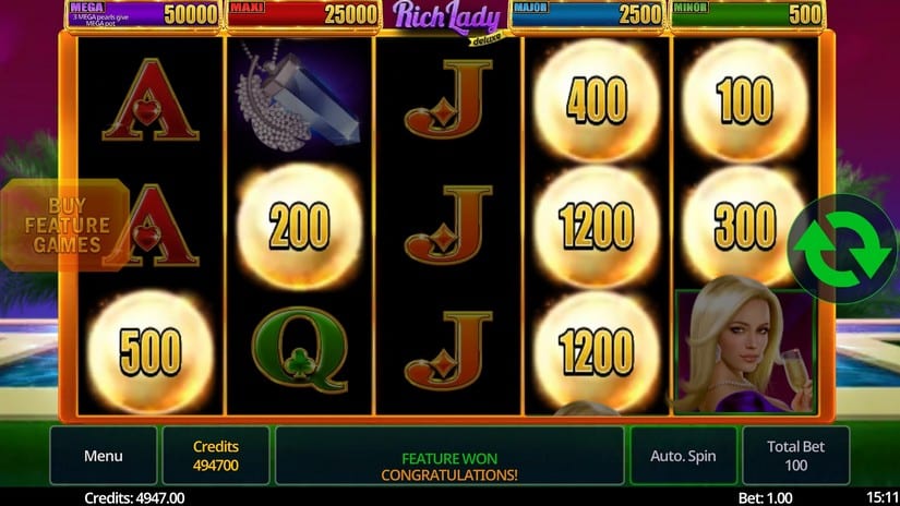 Rich Lady Deluxe slot screen 2