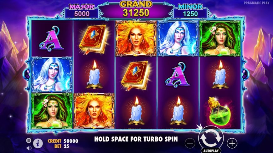 Wild Spells slot screen 1