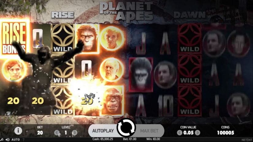 Planet of the Apes slot screen 3