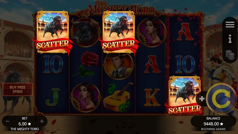 The Mighty Toro slot screen 2