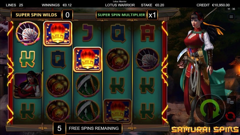 Lotus Warrior slot screen 3