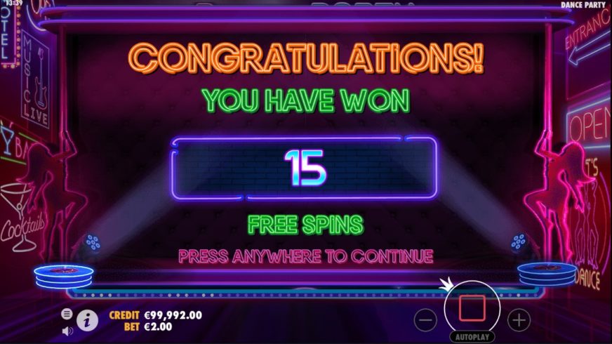 Dance Party slot screen 3