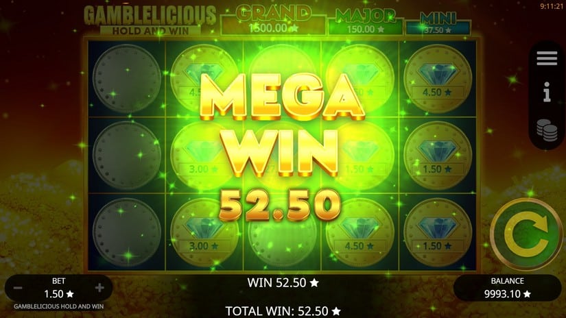 Gamblelicious Hold and Win slot screen 5