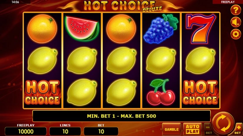 Hot Choice Deluxe slot screen 1