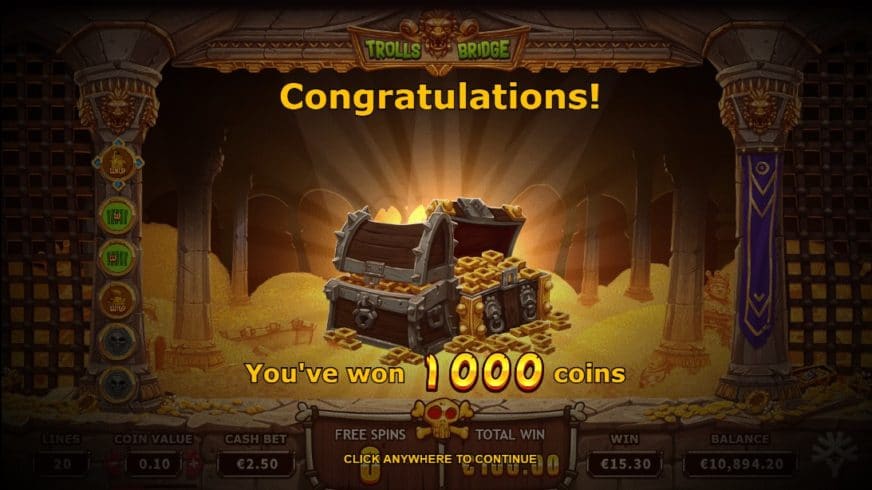 Trolls Bridge slot screen 9