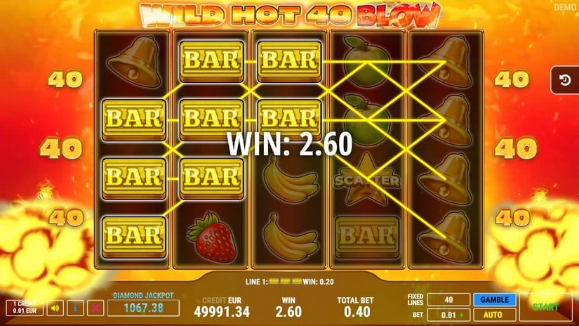 Wild Hot 40 Blow slot screen 4