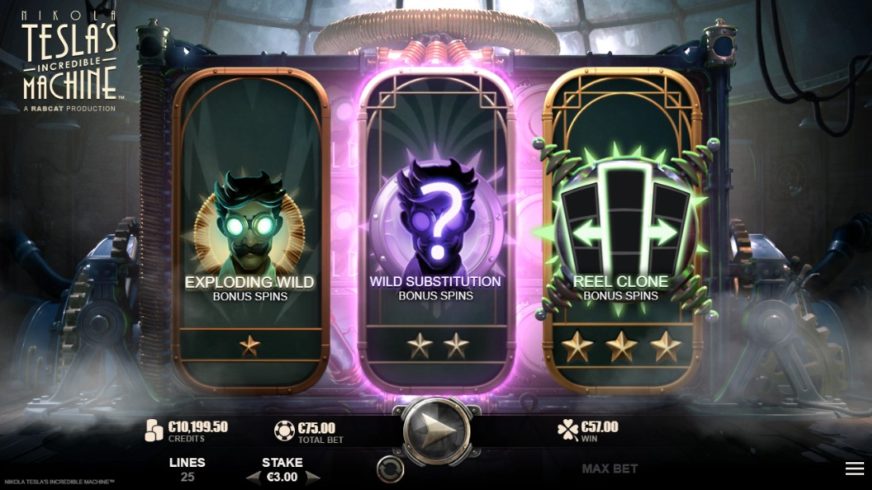 Nikola Tesla’s Incredible Machine slot screen 2