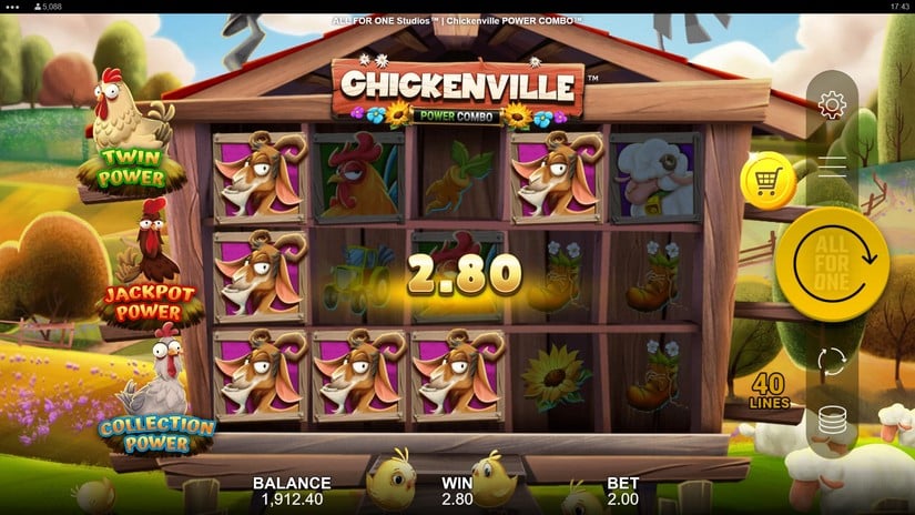 Chickenville Power Combo slot screen 3