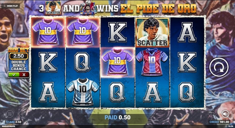 D10S Maradona slot screen 2