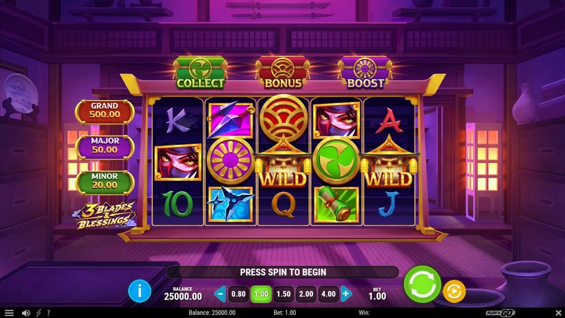 3 Blades & Blessings slot screen 1