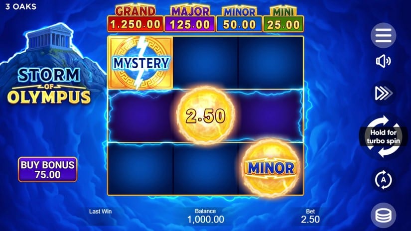 Storm of Olympus slot screen 1