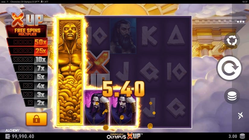 Chronicles of Olympus X UP slot screen 2