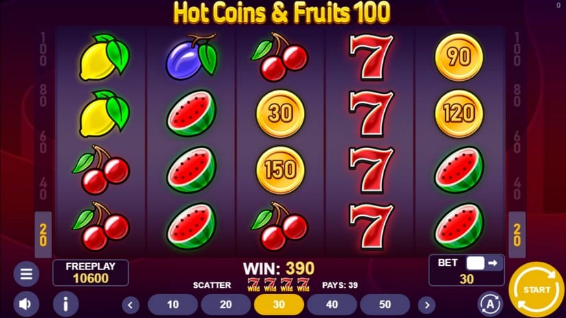 Hot Coins & Fruits 100 slot screen 2