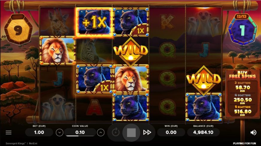 Serengeti Kings slot screen 3