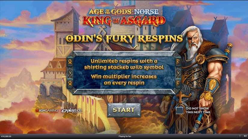 Age of the Gods Norse King of Asgard slot screen 1