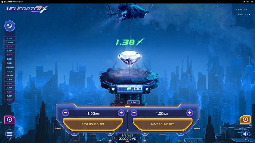 Helicopter X slot screen 1