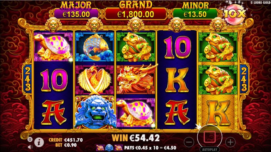 5 Lions Gold slot screen 8