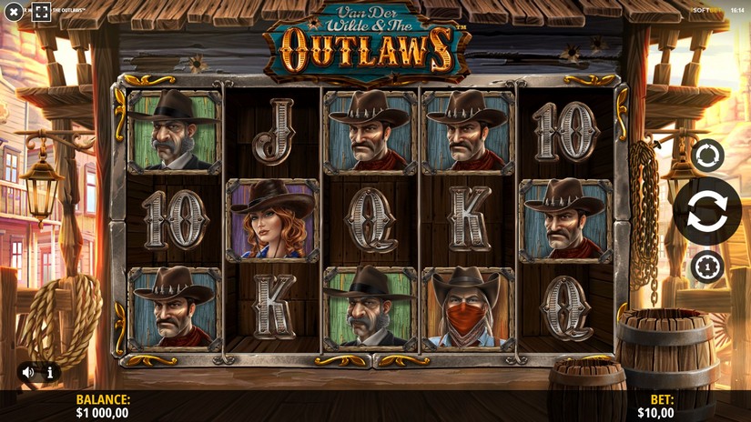 Van Der Wilde and the Outlaws slot screen 1