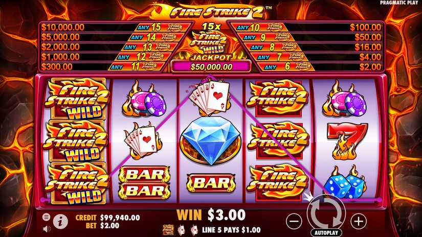 Fire Strike 2 slot screen 4