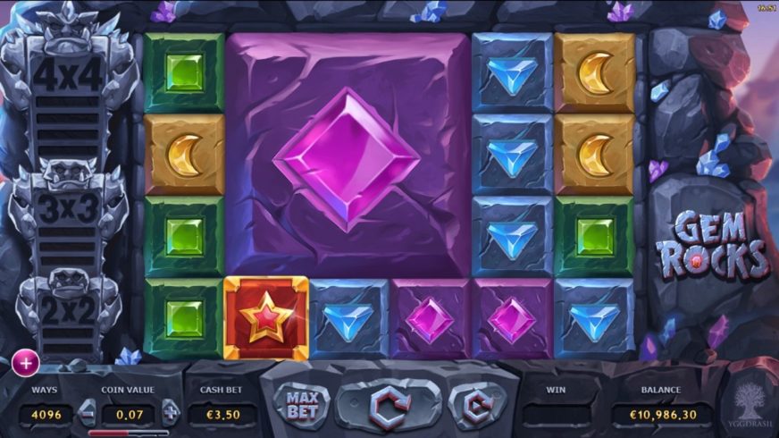 Gem Rocks slot screen 2