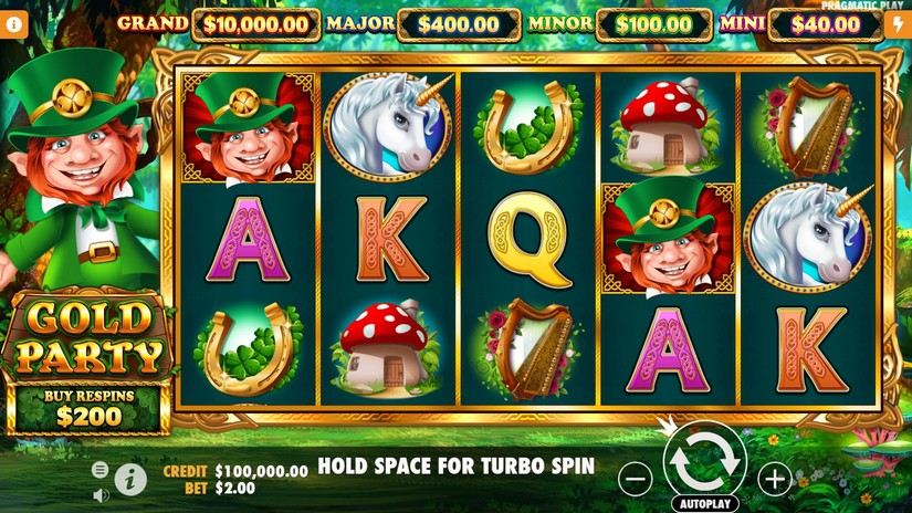 Gold Party slot screen 1