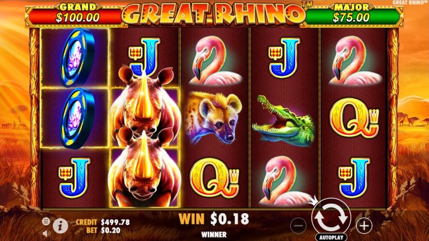 Great Rhino slot screen 3