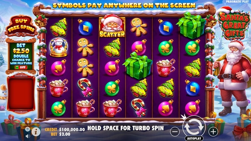 Santa’s Great Gifts slot screen 1