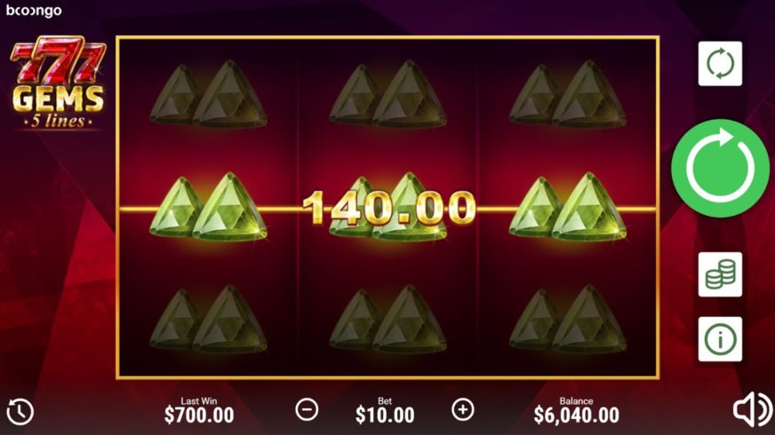 777 Gems slot screen 2