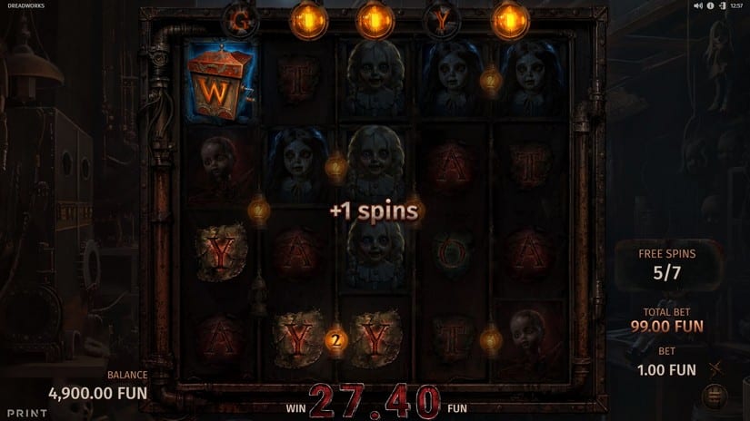 Dreadworks slot screen 4