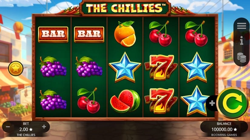 The Chillies slot screen 1
