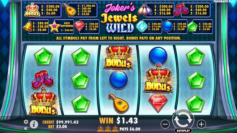 Joker’s Jewels Wild slot screen 2